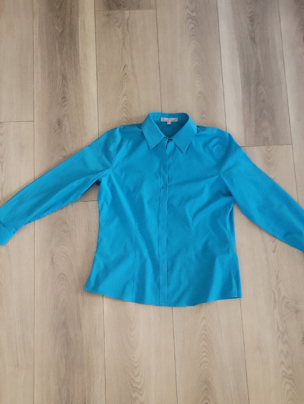 Foxcroft Turquoise Button-Down Shirt